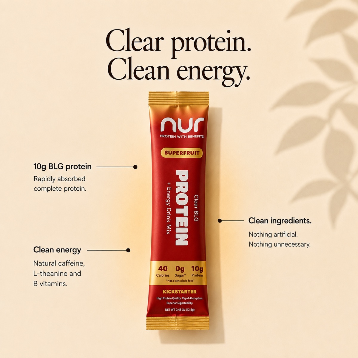 NUR Superfruit stick — 10g BLG protein, clean energy